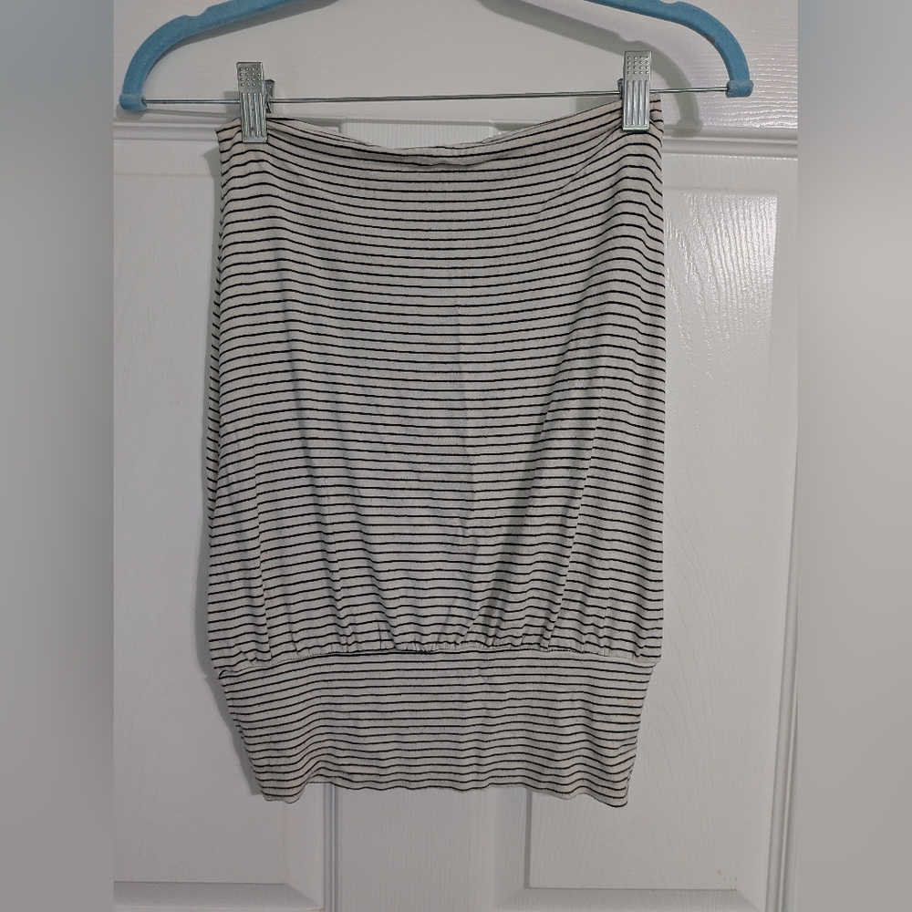 Fighting Eel Black and White Striped Tube Top